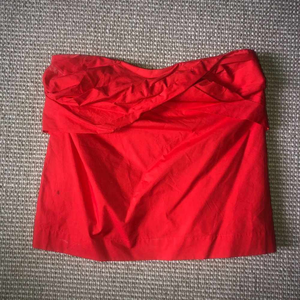 JCREW Red Strapless Top